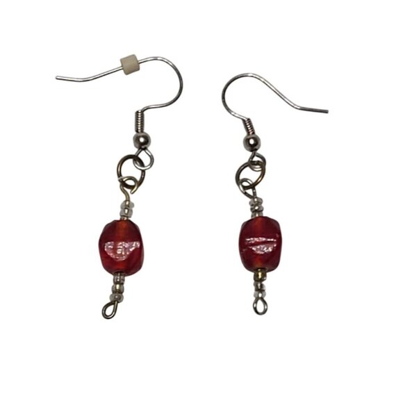 Jewelry - Red Bead Dangle Earrings Bohemian